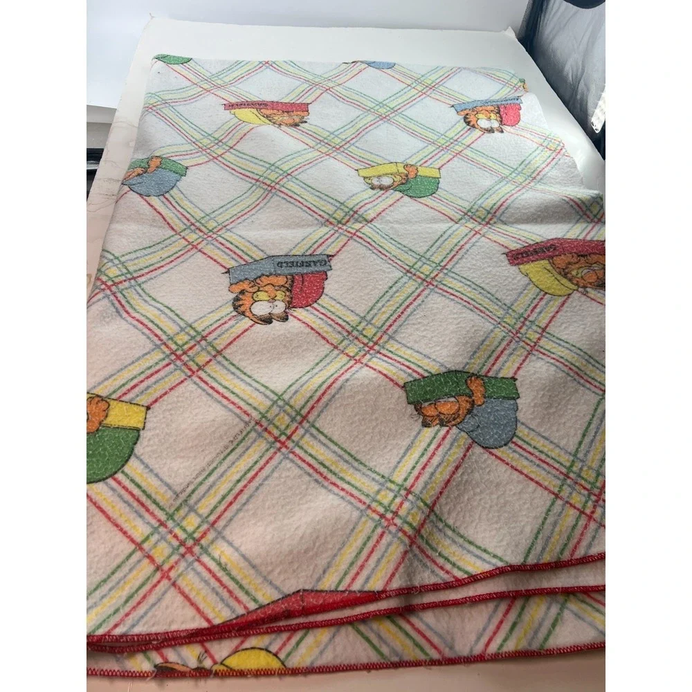 VTG Garfield Blanket Multicolor Twin Size 1978 See pics